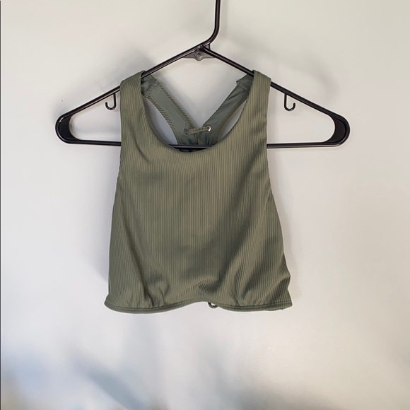SO Other - 3 for $20 High Neck Ribbed Laced Back Bikini Top